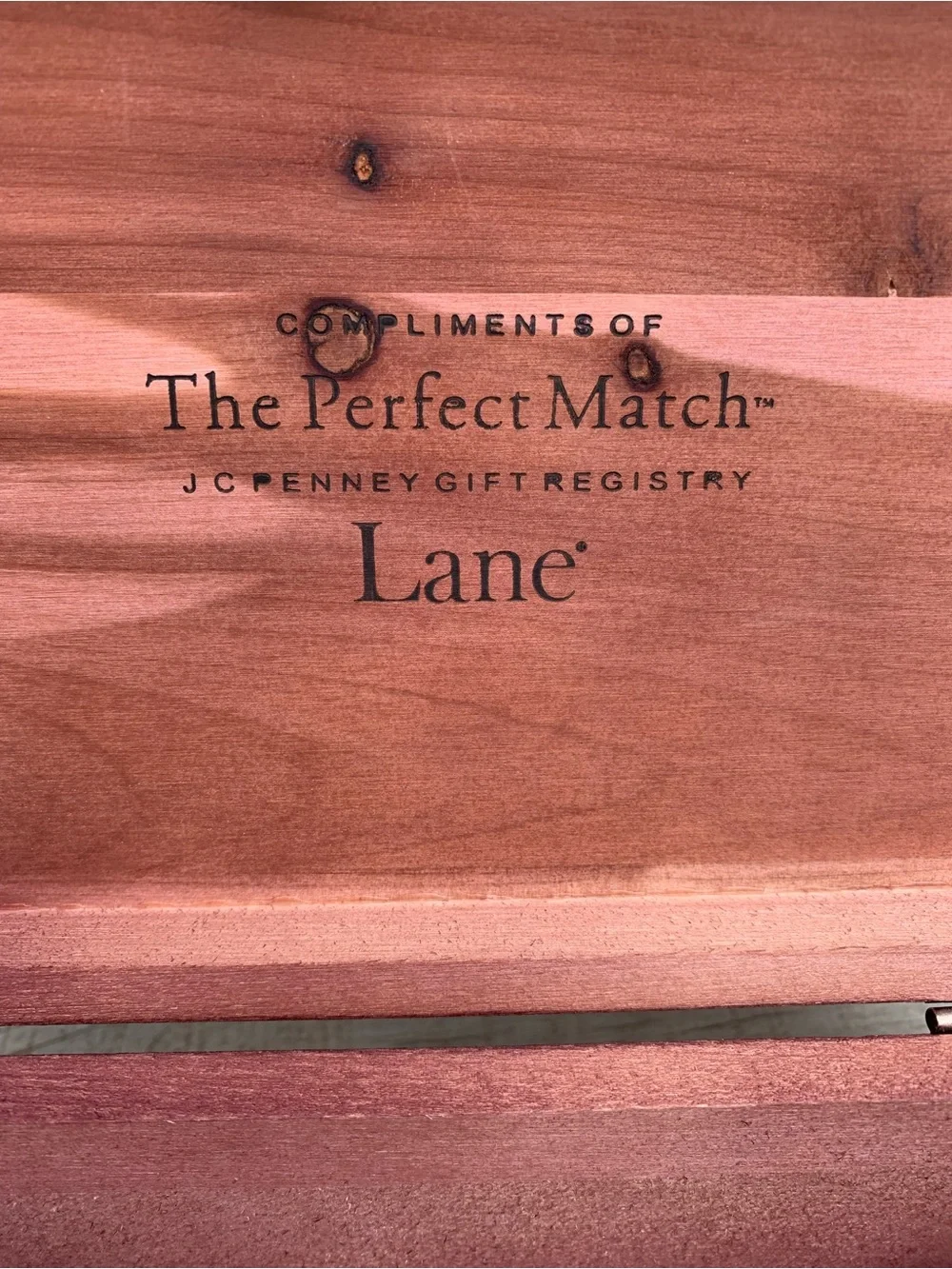 Vintage Lane Mini Cedar Chest JCPenney Gift Registry The Perfect Match Box Key